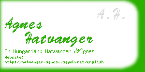 agnes hatvanger business card